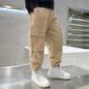 Pantalones Cargo para Niños Transfronterizos, Pantalones de Algodón Estilo Coreano para Primavera y Otoño, Pantalones Elegantes para Niños, Pantalones Casuales de Moda para Niños Mayores
