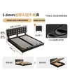Cama Alta Especial de Waffle Tongyu Cama Ultra Delgada Mesita de Noche Apartamento Pequeño Dormitorio Principal Estilo Retro de Cuero Cama Doble para Boda