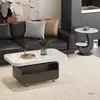 Mesa de centro rectangular de piedra, mesa de centro italiana minimalista de lujo ligero para apartamentos pequeños, mesa de centro para sala de estar, uso doméstico para apartamentos pequeños