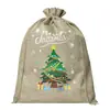 Bolsas de Arpillera con Cordón Navideñas, Bolsas de Arpillera con Cordón para Empaque de Regalos Navideños, Bolsas de Dulces para Niños, Bolsas de Regalo para Fiestas Navideñas