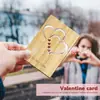 Tarjeta de felicitación con mensaje de agradecimiento en forma de corazón decoración de escritorio grabado láser de madera tarjeta de felicitación para el Día de la Madre el Día de San Valentín cumpleaños