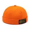 Sombrero de verano para hombre sombrero de melón de cuero sombrero principal de piso sombrero coreano de calle hipster hip hop sombrero sin ala yuppie moda sombrero de piso