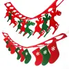 Bandera de Navidad No Tejida Bandera Tridimensional Decoración Navideña Adornos Colgantes Calcetín de Navidad Reno Navideño Bandera de Árbol de Navidad