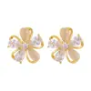 Aretes de Flor Dorada, Aretes Exquisitos y Compactos, Nuevo Estilo Popular 2026, Lujo Ligero, Gama Alta, Aretes Elegantes y con Estilo para Mujer