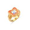 Anillo creativo multicolor para mujer con un lindo diamante de mariposa, temperamento elegante, joyería al por mayor, DIY como regalo