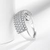 Nuevo anillo de plata esterlina S925 de imitación transfronteriza de Tiktok, anillo de circonita con incrustaciones de cobre y personalidad de diamantes de estilo europeo y americano para mujer, venta al por mayor