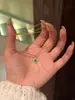 Colar vintage azul turquesa escovado estilo francês para mulheres, corrente de clavícula versátil de luxo leve de nicho, gargantilha da moda e que valoriza o colo