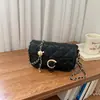 Bolso bandolera versátil transfronterizo con patrón de diamantes y cadena, de alta gama, nicho, moderno, exquisito, de un solo hombro, cruzado, moda, casual, bolso pequeño cuadrado