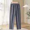 Pantalones de Mamá Primavera Nuevos de Cintura Alta Elásticos de Pierna Recta para Mujer Sueltos Casuales Largos para Mujeres de Mediana Edad y Mayores Pantalones de Abuela