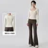 Conjunto de yoga transfronterizo para mujer, ajustado, de manga larga, dos piezas para usar al aire libre, entrenamiento de Pilates, conjunto deportivo y de fitness