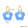 Pendientes para Niñas Dulces Estilo Ins Europeo y Americano Sencillos Lindos Personalizados Forma de Flor de Resina Pendientes de Comercio Exterior Dopamina para Mujer