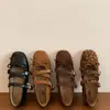 Sapatos Mary Jane quadrados de design retrô francês com tiras cruzadas para mulheres, novos sapatos de balé versáteis para o verão e outono de 2026
