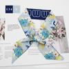 Lenço de Seda Versátil de 96 cm de Comprimento com Laço, Fita Floral e Fita Decorativa para Amarrar no Cabelo ou Decorar Bolsas como Lembrança