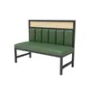 Sofá de Cabina para Restaurante Occidental de Hierro Forjado Personalizado, Mesa y Sillas, Estilo Industrial, Juego de Cabinas de Mimbre para Tienda de Té con Leche, Cafetería, Bar
