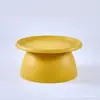 Mesa de Café Redonda de Plástico Nórdica para Sala de Estar, Mesa Auxiliar Simple para Apartamentos Pequeños, Lujo Ligero Creativa Moderna Estilo Ins