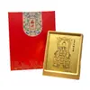 Peça de exibição em folha de ouro 999 de bênção taoísta, decoração de mesa San Qing Tai Yi Tian Zun, presente de feriado e empresarial