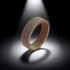 Anel de Aço Titânio de Venda Quente Transfronteiriço Anel de Malha 6mm Anel de Malha para Casal Anel de Aço Inoxidável Joia de Mão Fabricante Atacado