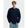 Cárdigan de Color Puro Trenzado Unisex Otoño Marca Americana de Moda Sensación de Textura Chaqueta de Punto para Pareja Hombres