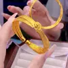 Nuevo Pulsera Abierta Flor de Amor de Diez Líneas Color Oro Arena, Elegante y Exquisita Joyería de Pulsera de Latón Chapado en Oro Que No Se Desvanecerá Durante Mucho Tiempo
