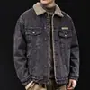 Chaqueta de Mezclilla Retro Americana con Solapa para Hombre, Marca Nueva de Moda, Chaqueta de Mezclilla Holgada Casual Cool de Trabajo