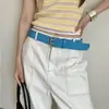 Cinto Rosa Largo Y2K com Fivela Dupla Estilo Doce e Cool para Mulheres, Cinto Decorativo Personalizado Inspirado em Designer para Combinar com Jeans, Tendência