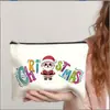 Estuche de Lona Navideño Transfronterizo con Logo Personalizado, Bolsa de Maquillaje Portátil con Cremallera, Estuche de Lona para Guardar Papelería Infantil, Hecho a Medida