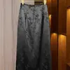 Nueva Falda Jacquard de Satén de Acetato Estilo Chino con Botones Tradicionales Chinos para Mujer, Nueva Falda de Línea A con Abertura que se Ajusta a la Cadera, Principios de Primavera 2026