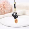 Cadena de cerámica para teléfono móvil con forma de gato de la suerte, exquisita cadena para teléfono móvil, colgante de la suerte, colgante creativo de gato de la suerte Nafu, venta al por mayor