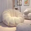 Sofá preguiçoso em estilo creme, reclinável e para dormir, poltrona sofá em formato de abóbora, cadeira de lazer, sofá de tecido de lã de cordeiro, sofá de um lugar