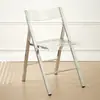 Silla Transparente Nórdica, Silla de Comedor de Lujo Ligero, Mesa de Comedor de Alta Gama de Moda para Uso Doméstico, Silla Plegable de Plástico Minimalista de Diseñador Vintage