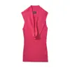 Estilo Garota Hot Retro Slim Fit Sexy Elástico Decote Gota Emagrecedor com Vibe Relaxada, Blusa de Tricô Regata sem Mangas Única para Mulheres