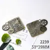Acessórios para joias DIY 50 * 39MM engrenagem relógio pingente de liga vintage