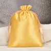 Bolsa de Cetim Imitação de Seda Bolsa com Cordão Presente Joias Peruca Bolsa de Armazenamento à Prova de Poeira Em estoque Atacado