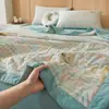 Colcha de Verão Classe A para Maternidade e Bebê, Colcha de Ar Condicionado 100% Algodão, Conjunto de Quatro Peças, Lavável à Máquina, Colcha Fina de Verão