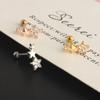 Brilhantes estrelas zircônia brincos meninas coreanas homens brincos de diamante moda osso da orelha piercing joia