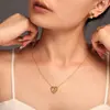Miduoduo Joias Estilo Ins Coração Deusa do Sol Zircônia Incrustada Pingente Colar Pulseira Aço Inoxidável Banhado a Ouro Conjunto
