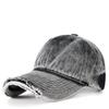 2026 Nueva Gorra de Béisbol de Mezclilla Vintage Desgastada Sombrero de Moda Otoño e Invierno con Ala Rota, Gorra de Béisbol Versátil de Moda Única