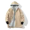 Otoño/Invierno 2024 gabardina de algodón para hombre talla grande gabardina acolchada de terciopelo de cordero forrada de polar abrigo largo de lana para hombre transfronterizo