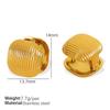 Aretes Europeos y Americanos de Trébol de Cuatro Hojas con Forma de Corazón de Concha de Acero de Titanio con Hebilla para la Oreja a Rayas Geométricos Joyería para Mujer de Lujo Ligero de Alta Gama