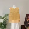 Colete Bordado com Contas Estilo Chinês Novo Zhi Li com Gola Redonda, Estilo Nacional, Novo Colete Leve de Verão 2026 para Mulheres