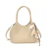 Bolsa de mão feminina transfronteiriça, bolsa tipo balde com padrão de lichia da moda, design de nicho de alta qualidade, bolsa transversal de ombro versátil para mulheres