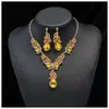 Moda Europea y Americana Joyería con Brillo Total de Diamante Gargantilla Exagerada Pendientes Conjunto de Collares Estilo Lujo Ligero