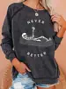 Serie de Cráneos de Halloween Nueva Divertida Impresión de Espacio de Viaje con Calavera Sudadera con Capucha de Cuello Redondo Manga Larga Otoño
