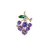 Pequeno broche de cristal de imitação de uva roxa fresca, colarinho de alfinete personalizado, agulha anti-corrida, luz embutida, zircônia, acessórios pequenos