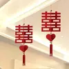 Conjunto de Decoração para Quarto de Casamento: Decorações Penduradas no Teto, Lanternas, Caracteres de Felicidade Dupla para o Quarto do Noivo e da Noiva, Decorações de Casamento para Casa Nova