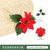 Buquês de Flores Artificiais de Natal para Decoração de Cenas, Flores de Natal de Veludo para Decoração de Casa, Flores Artificiais de Poinsétia Atacado