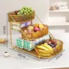 Bandeja de frutas para a sala de estar, suporte de frutas de vários níveis, bandeja de lanches e uma cesta de frutas elegante e de alta qualidade