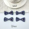 Estilo INS Xiaohongshu Corbata de Moño Cuadros Azules Parche Adhesivo Cuentas de Colores Accesorios de Tela Bolsas DIY Flor para Zapato Accesorios para Sombrero Accesorios para Ropa