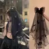 Véu de Casamento Simples Certificado de Registro Véu Pequeno Adorno de Cabeça Presilha de Cabelo Super Fada Foto de Viagem Noiva Laço Acessório de Cabelo