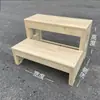 Peldaños de Escalera Personalizados de Madera Maciza, Escalera de Pie de Doble Capa, Taburete de Dos Escalones, Escalera de Dos Escalones Amigable para el Almacenamiento en el Hogar